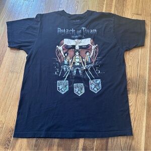 Attack on Titan Men's Black XL Graphic T-Shirt Ripple Junction Colossal Cotton